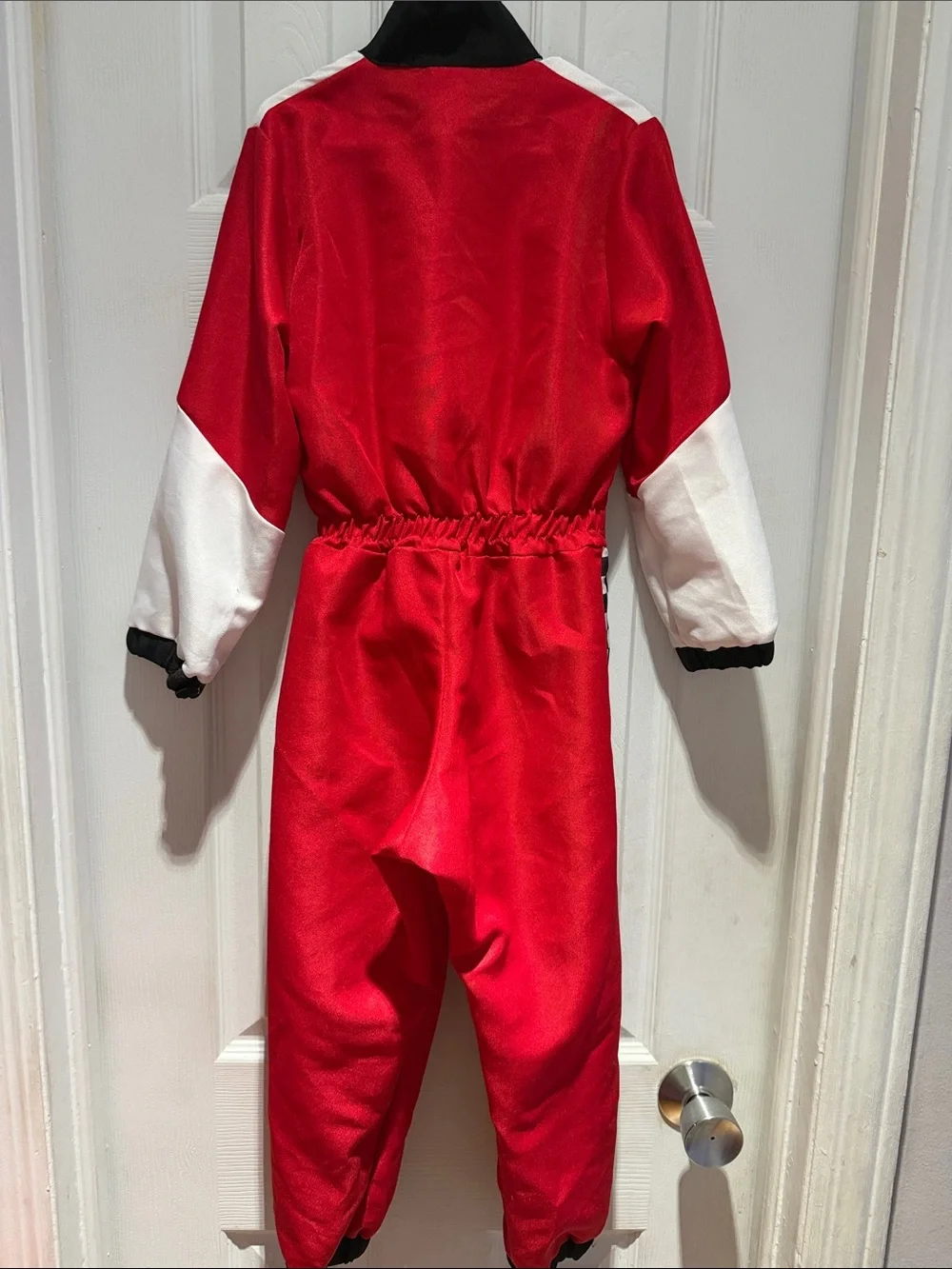 Melissa & Doug Red White Black Racing Jumpsuit Costume